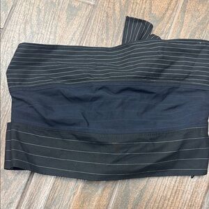 Black and Navy Striped Tube Top